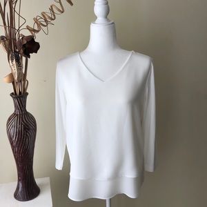 Luisa Cerano layered look V-neck blouse Size 6